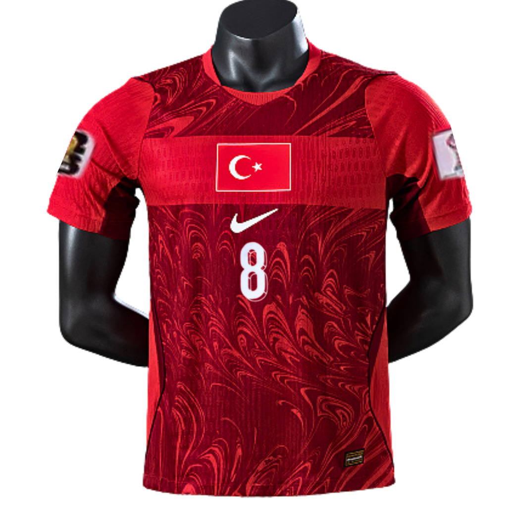 Maillot de football Arda Güler numéro 8 Turquie Coupe du Monde 2026 domicile – Manches courtes Unisexe du S au 3XL