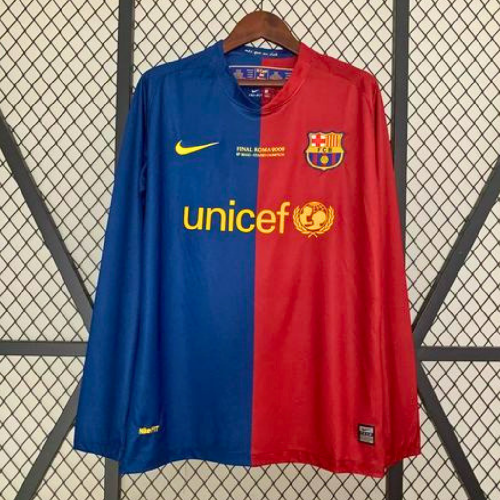 FC Barcelona 2008-09 Retro UCL Final Home Long Sleeve Jersey | #9 Samuel Eto'o