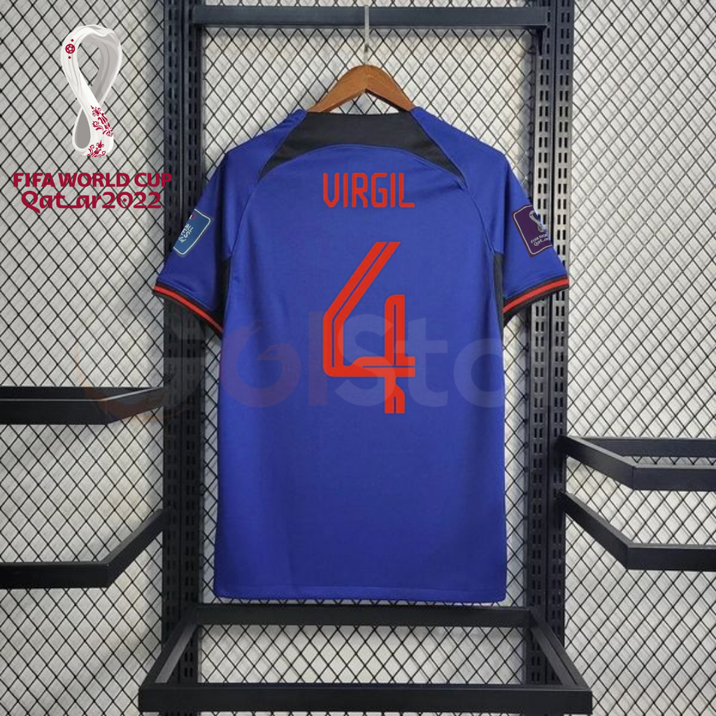 Netherlands 2022 Away Jersey Virgil #4