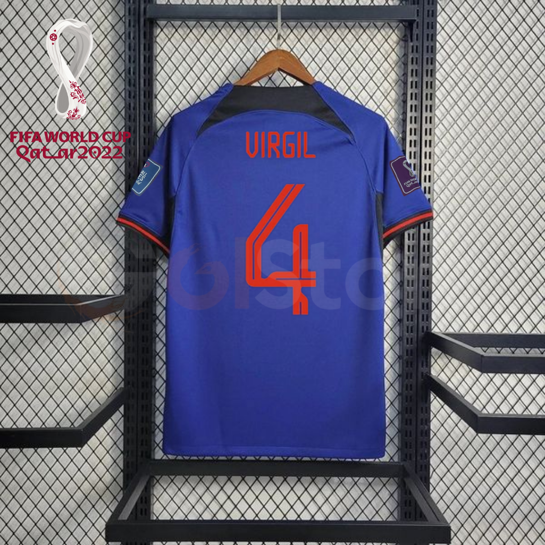 Netherlands 2022 Away Jersey Virgil #4