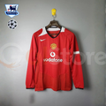 Manchester United 2005-2006 Retro Long Sleeve UCL Jersey Personalized PL UCL Patch Rare