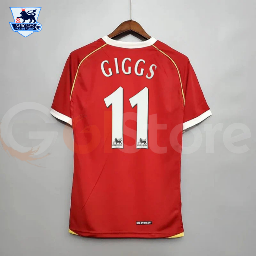 Manchester United 2006-2007 Retro Home Short Sleeve Jersey #11 Giggs Personalized PL Patch Rare