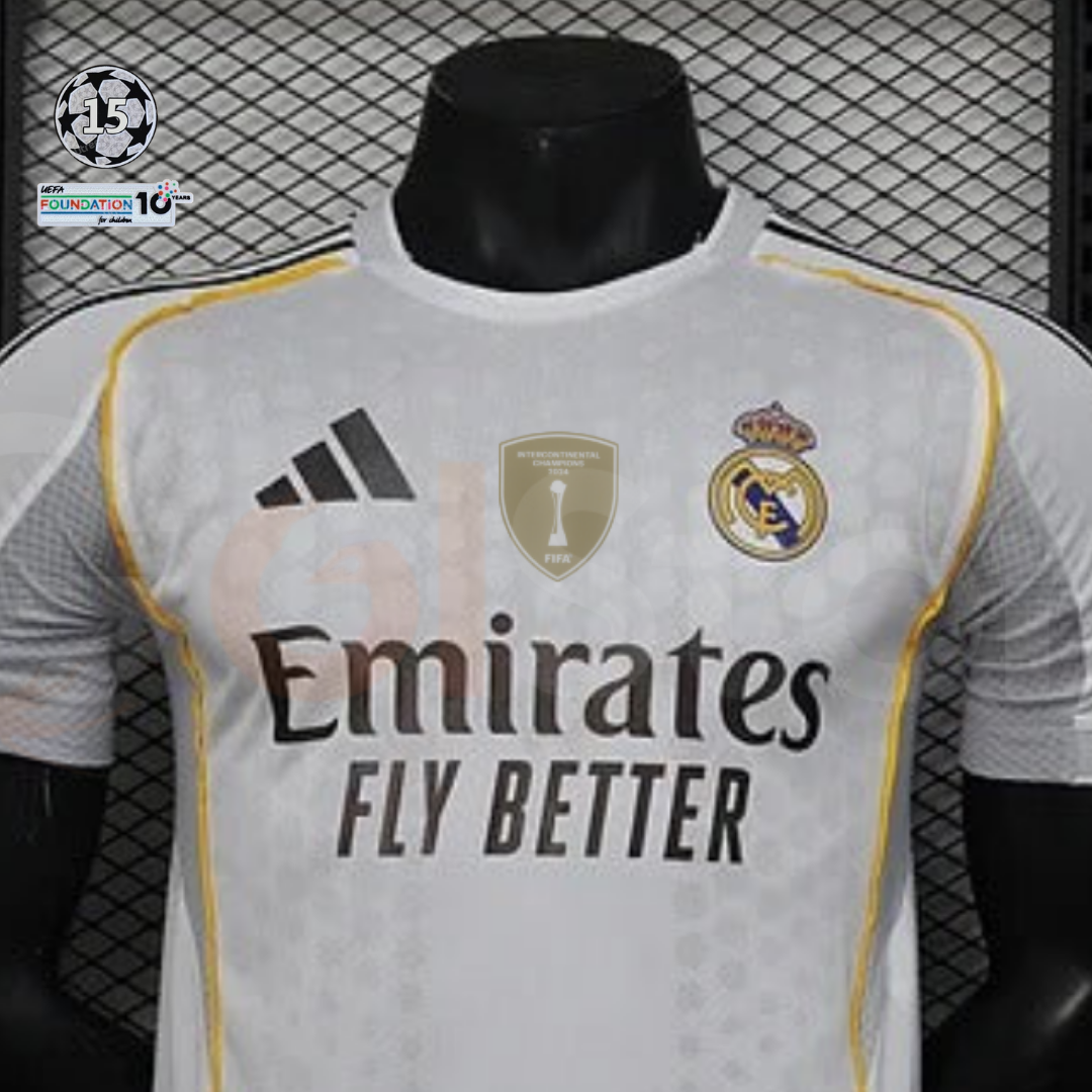 2025/26 Real Madrid Player Version Home White Jersey #15 Arda Guler UCL Personalized