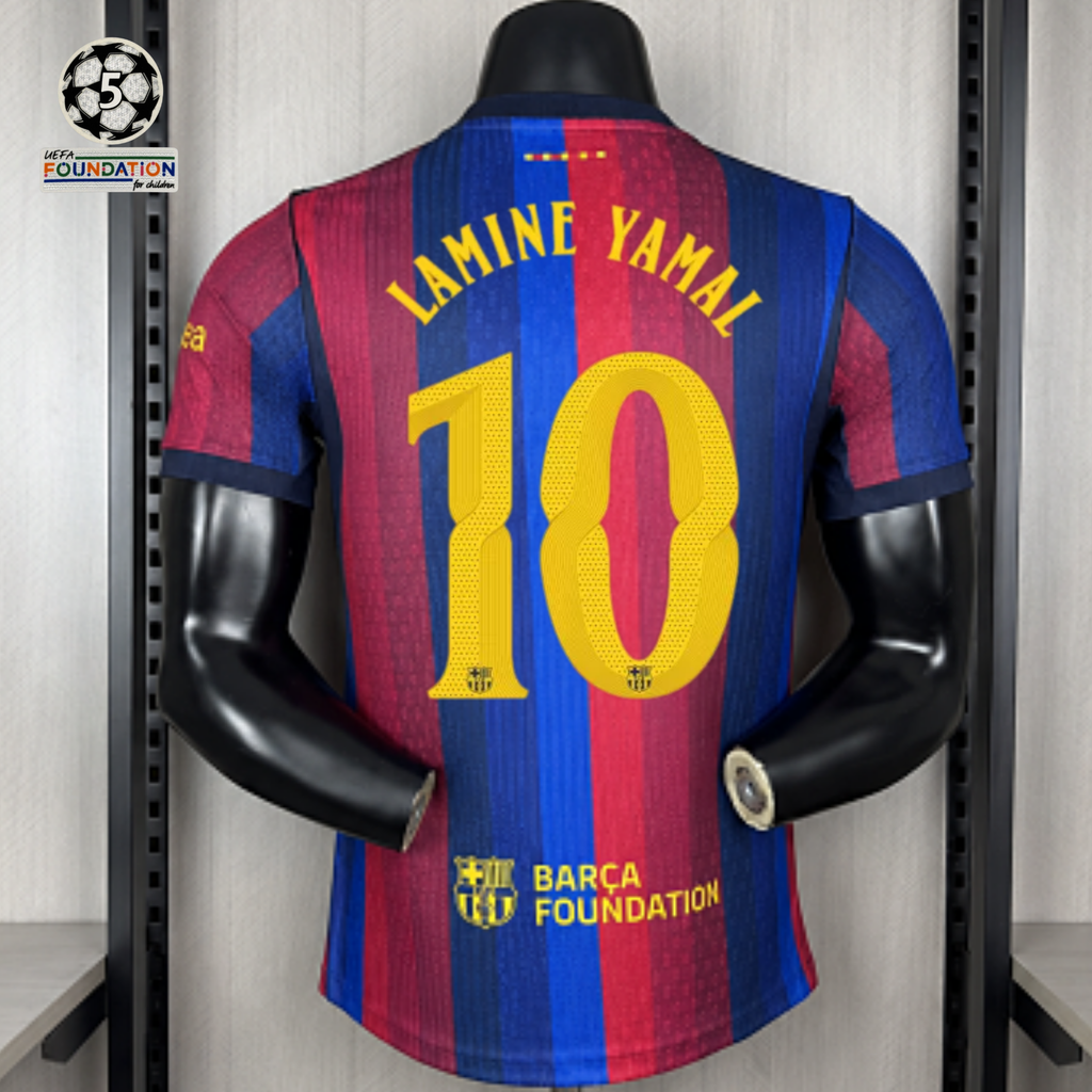FC Barcelona 2026-27 Home Player Version Jersey | Lamine Yamal #10 or Custom Name & Number | UCL Patch | S–3XL
