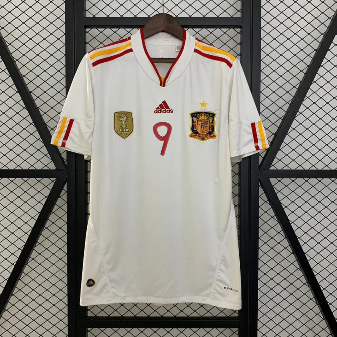 Spain 2011 Away Jersey – F. Torres #9 White Retro