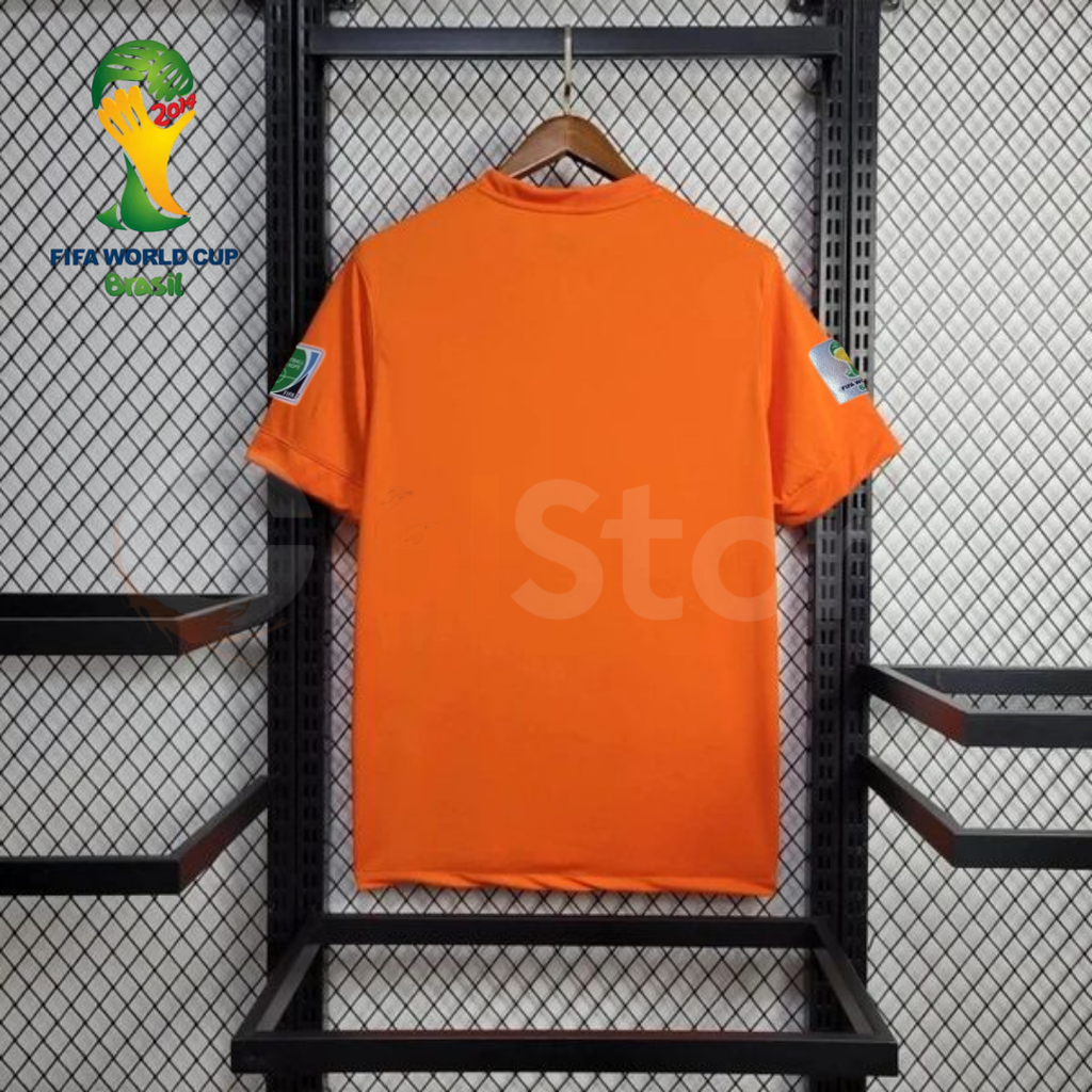 Netherlands 2014 Home Retro Jersey Personalized