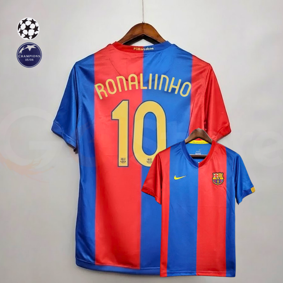 FC Barcelona 2006-07 Retro Home Jersey | #10 Ronaldinho | UCL