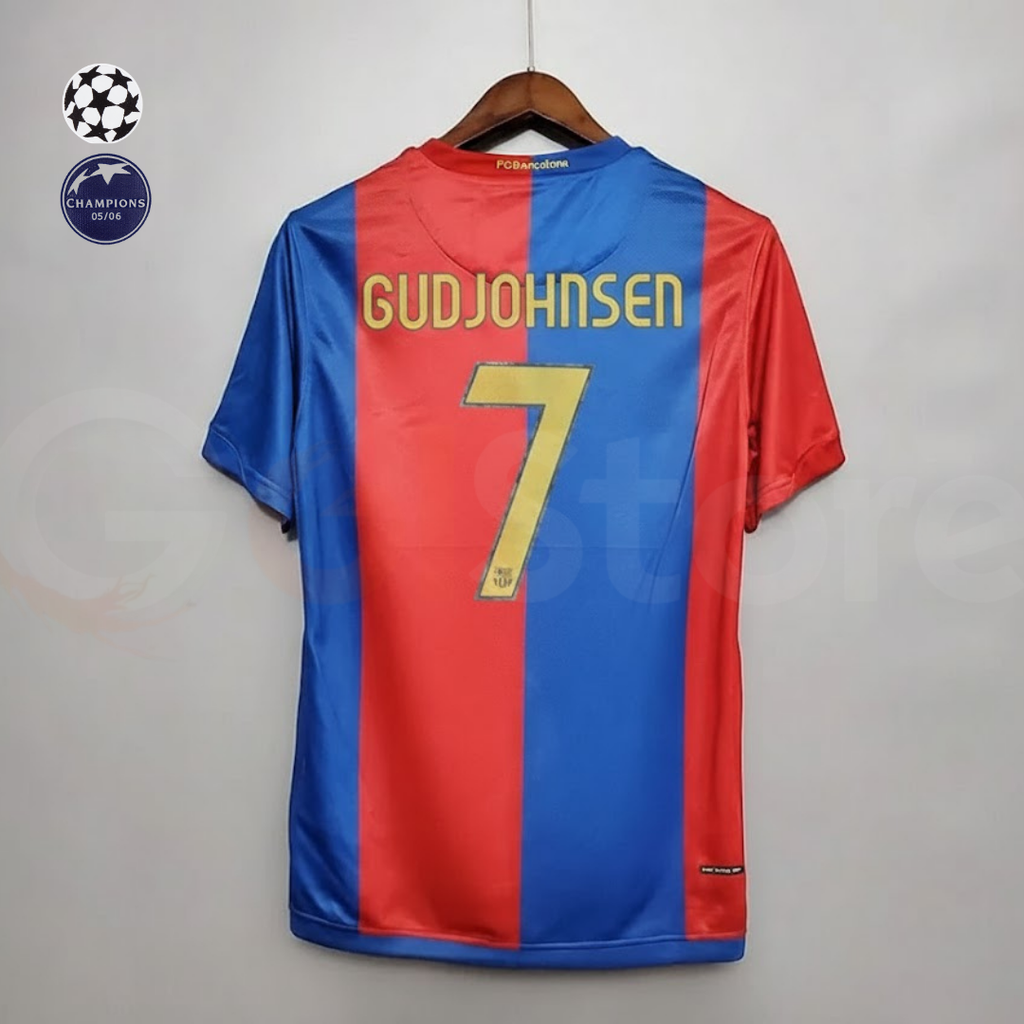 FC Barcelona 2006-07 Retro Home Jersey | #7 Eidur Gudjohnsen | UCL