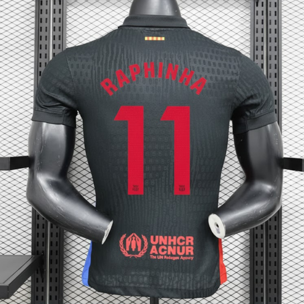 FC Barcelona 2024-25 Black Professional Jersey | #11 Raphinha | La Liga