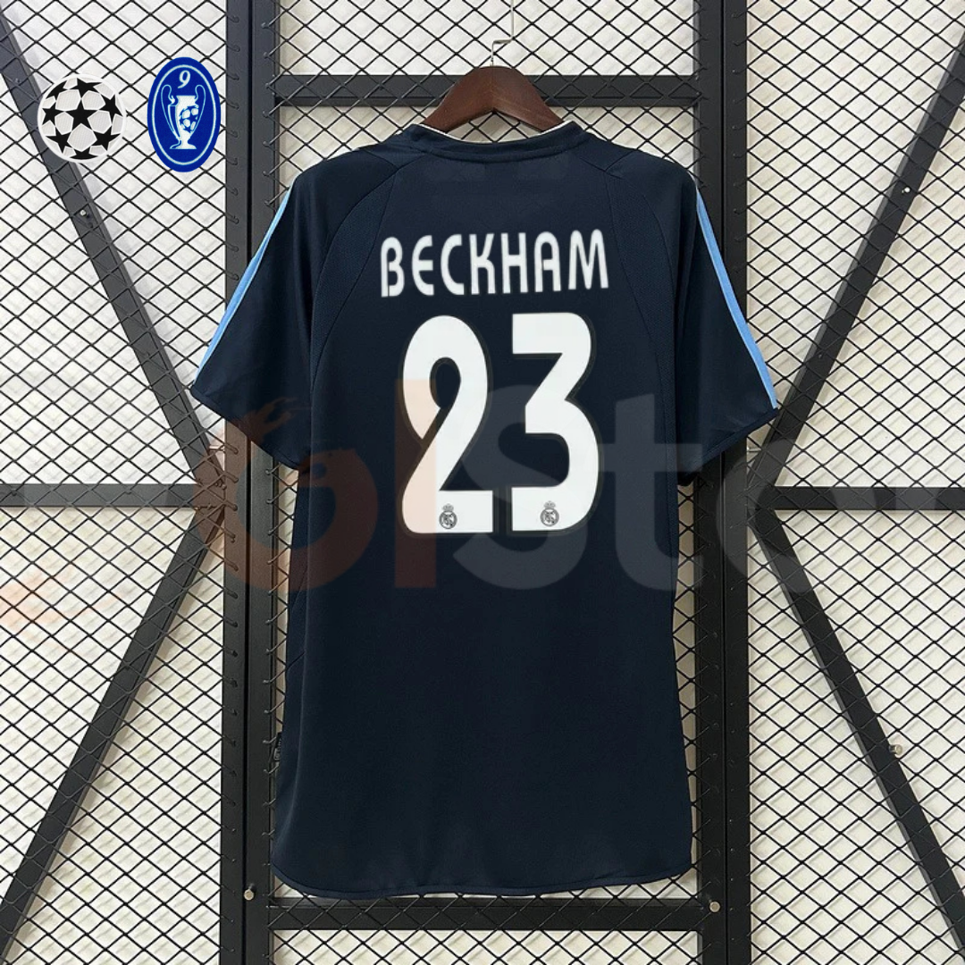 2003/04 Real Madrid Retro Away Navy Blue Jersey #23 Beckham UCL Personalized