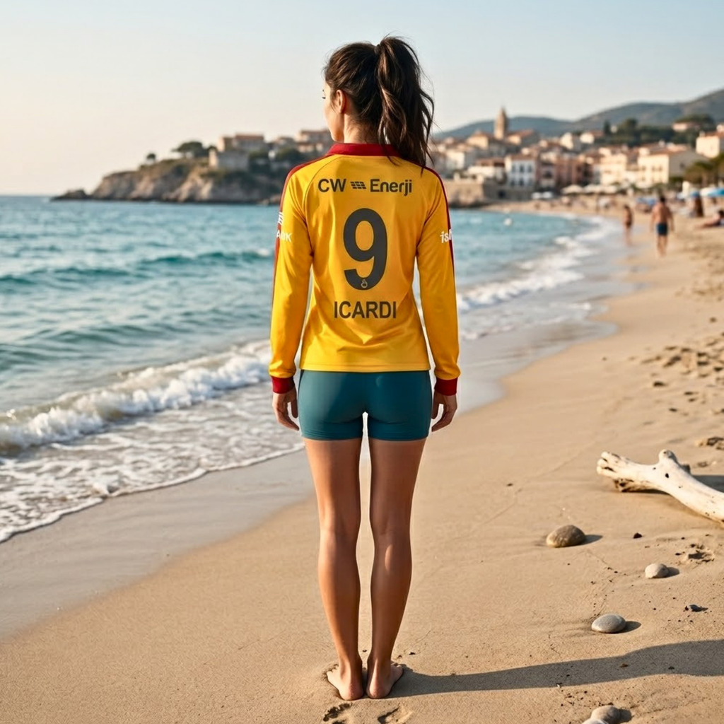 Maillot de Football Rétro Icardi N°9 Galatasaray 25/26 Manches Longues Jaune – Unisexe Tailles S–3XL
