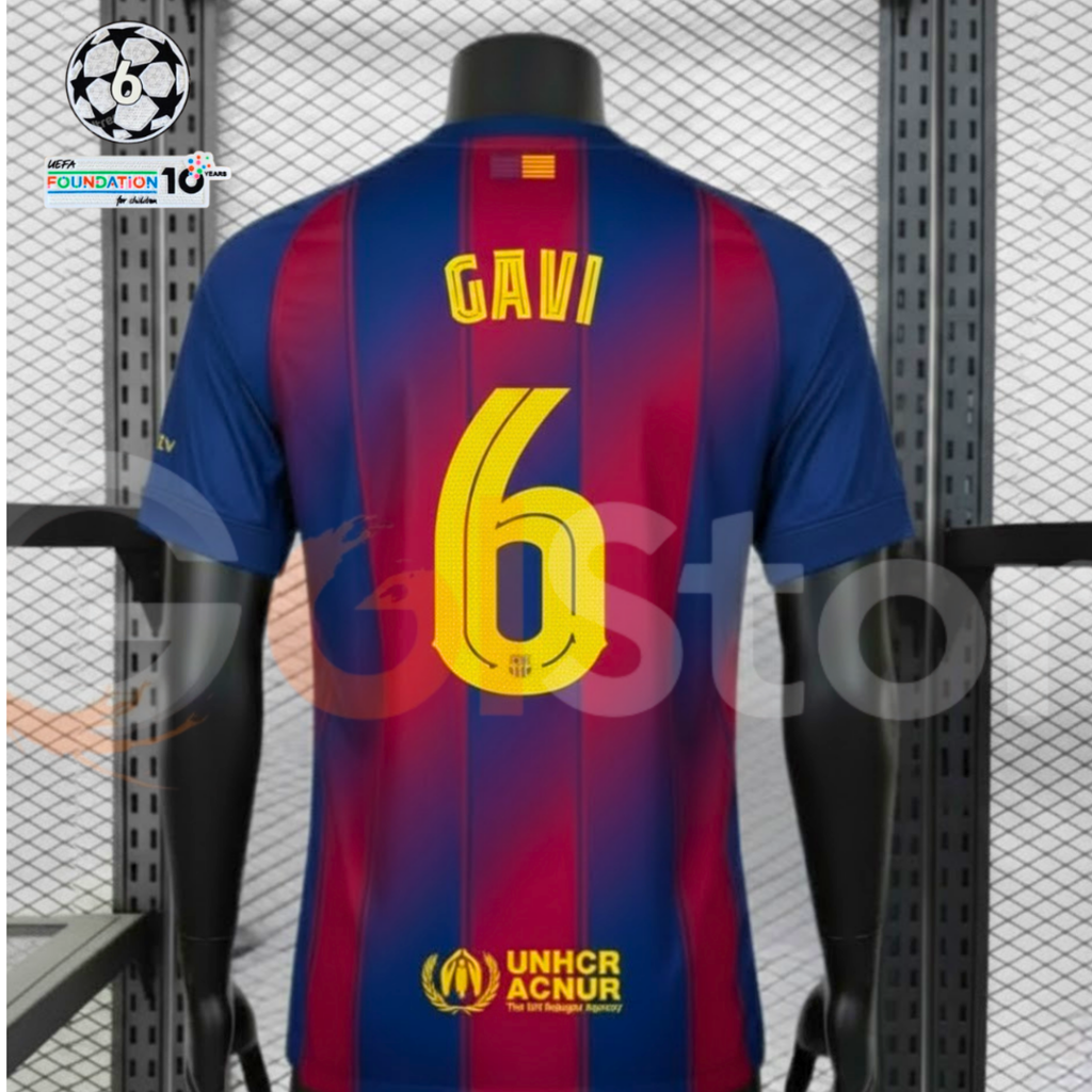 FC Barcelona 2025-26 Home Professional Jersey | #6 Gavi | UCL