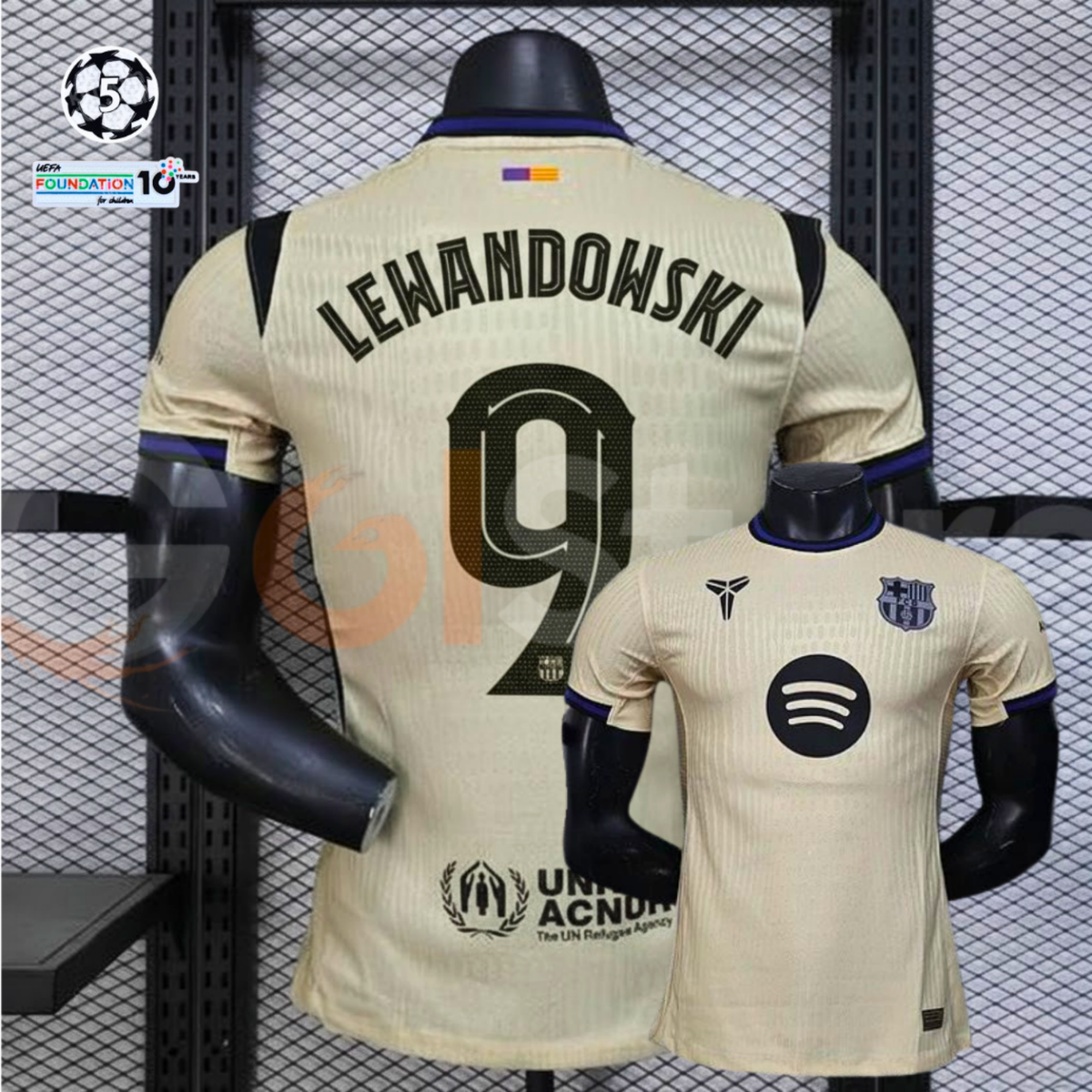 FC Barcelona 2025-26 Away Professional Jersey | #9 Robert Lewandowski | UCL