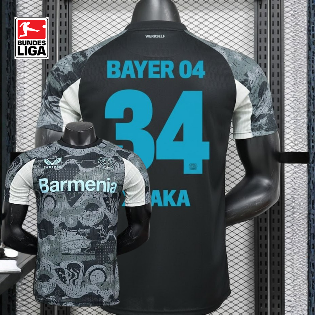 2024/25 Bayer Leverkusen Third Jersey Player Version #34 Xhaka Bundesliga