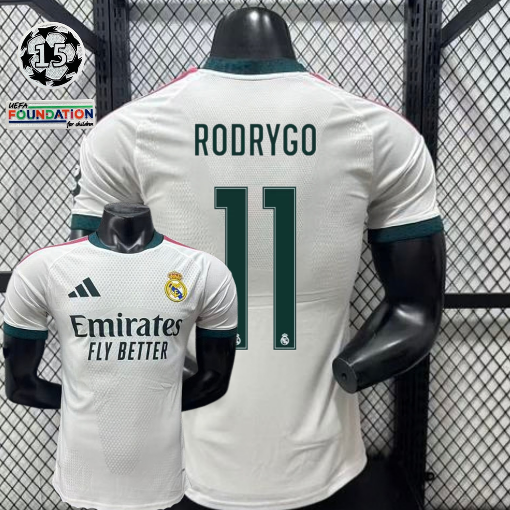 2026/27 Real Madrid Player Version Home White Jersey #11 Rodrygo UCL Personalized