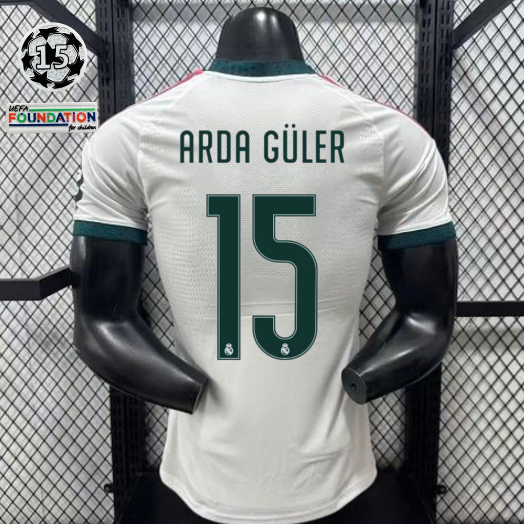 2026/27 Real Madrid Player Version Home White Jersey #15 Arda Guler UCL Personalized