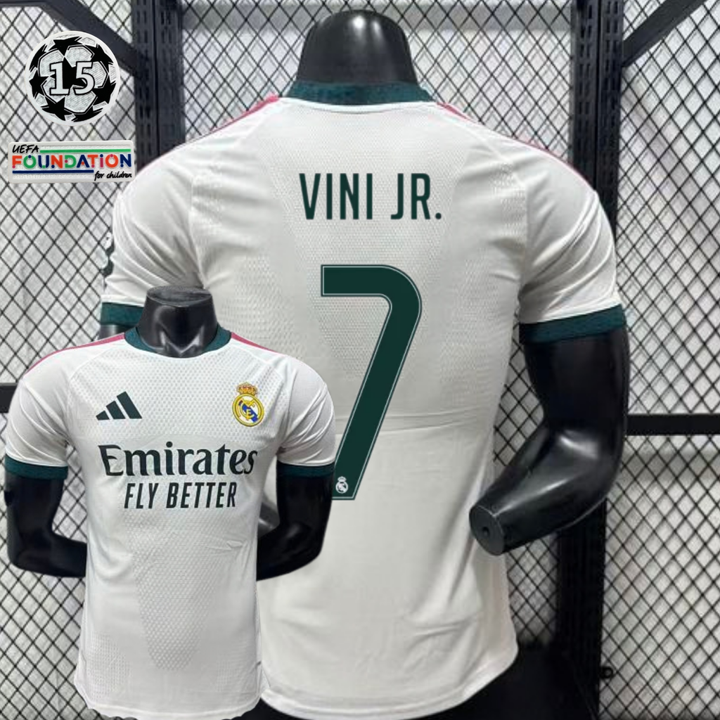 2026/27 Real Madrid Player Version Home White Jersey #7 Vinicius Jr UCL Personalized