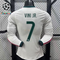 2026/27 Real Madrid Player Version Home Long Sleeve White Jersey #7 Vinicius Jr Personalized