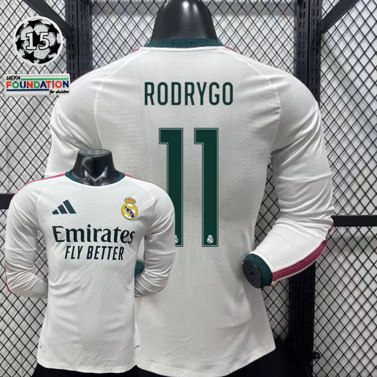 2026/27 Real Madrid Player Version Home Long Sleeve White Jersey #11 Rodrygo Personalized