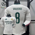 2026/27 Real Madrid Player Version Home Long Sleeve White Jersey #8 Valverde Personalized
