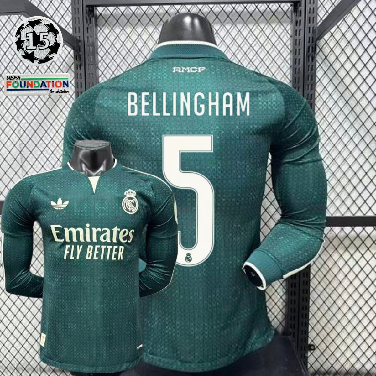 2026/27 Real Madrid Player Version Away Long Sleeve Jersey #5 Bellingham UCL Personalized