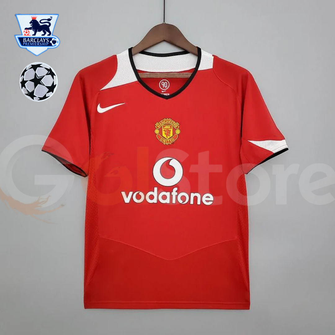 Manchester United 2005-2006 Retro Home Short Sleeve Jersey Personalized UCL PL Patch Rare
