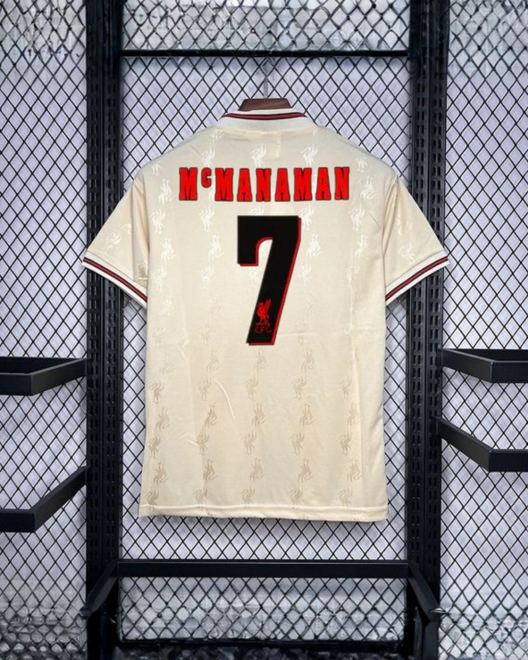 1996-1997 Liverpool Retro Yellow Away Short Sleeve Jersey #7 McManaman Personalized PL UCL Patch