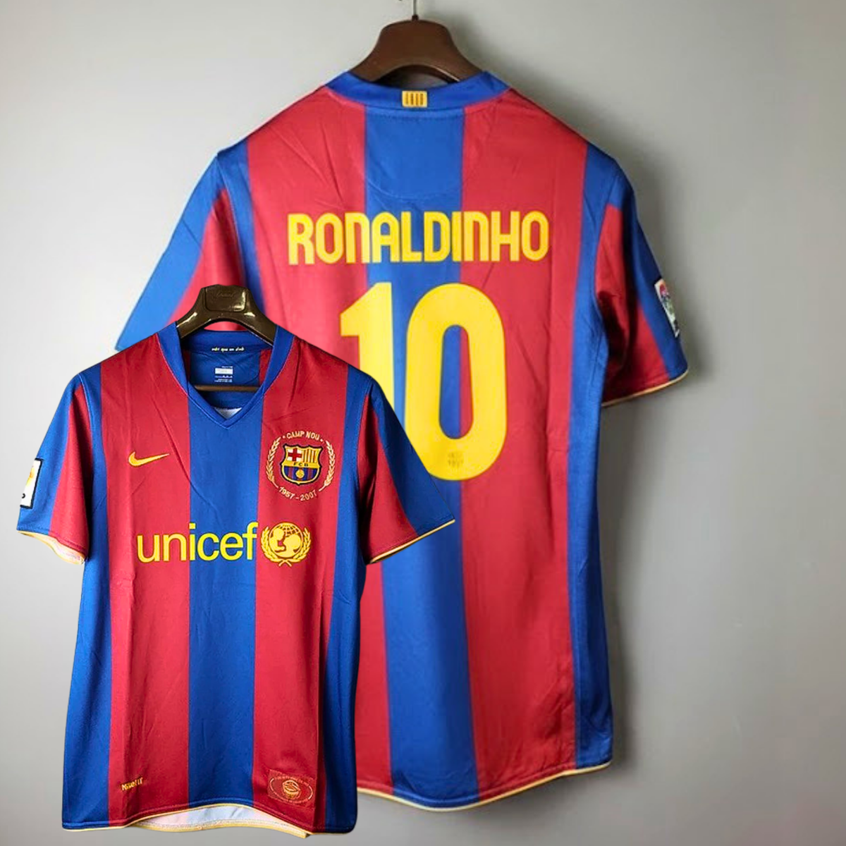 FC Barcelona 2007-08 Retro Home Jersey | #10 Ronaldinho | La Liga