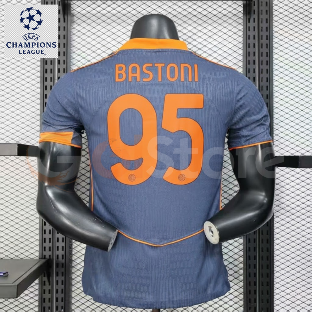 Inter Milan 2025-2026 Third Away Player Version Jersey #95 Bastoni UCL Patch Personalized S-3XL