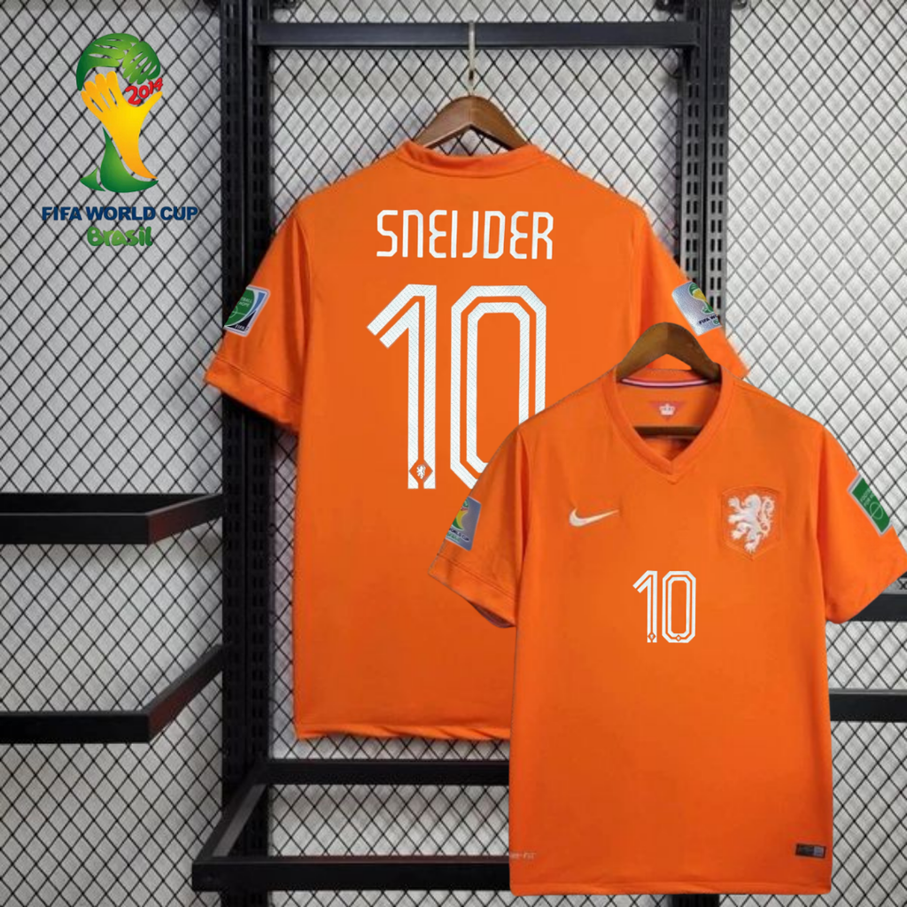 Netherlands 2014 Home Retro Jersey Sneijder #10
