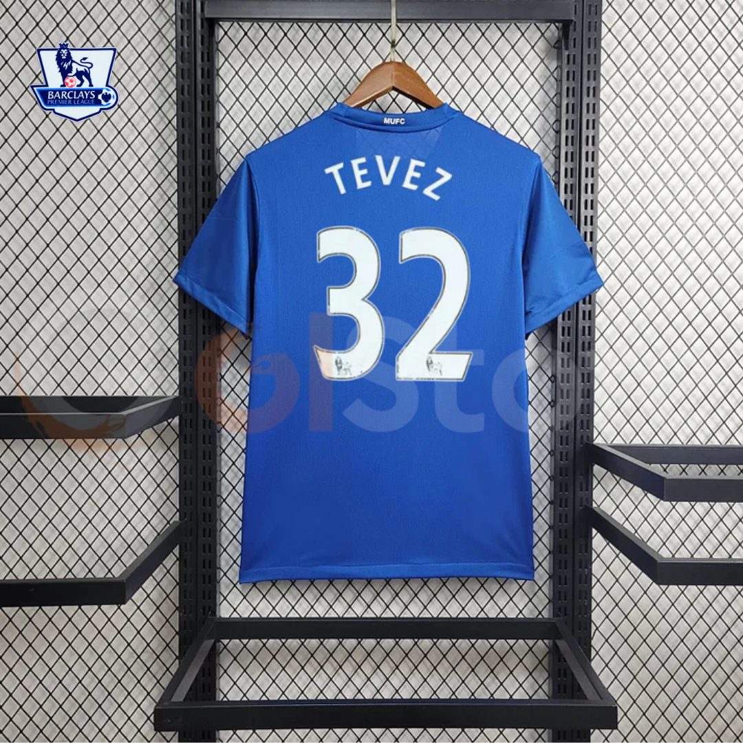 Manchester United 2008-2009 Retro Third Kit Short Sleeve Jersey #32 Tevez Personalized PL Rare