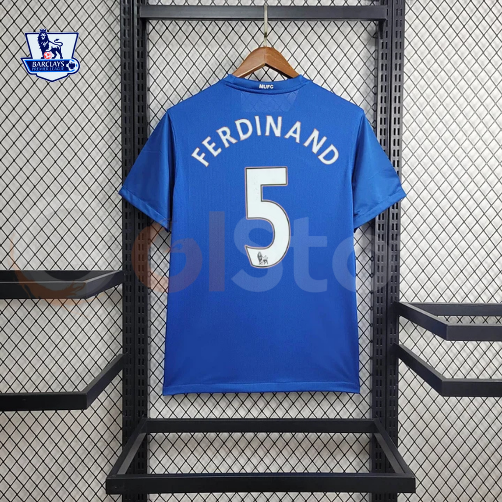 Manchester United 2008-2009 Retro Third Kit Short Sleeve Jersey #5 Ferdinand Personalized PL Rare