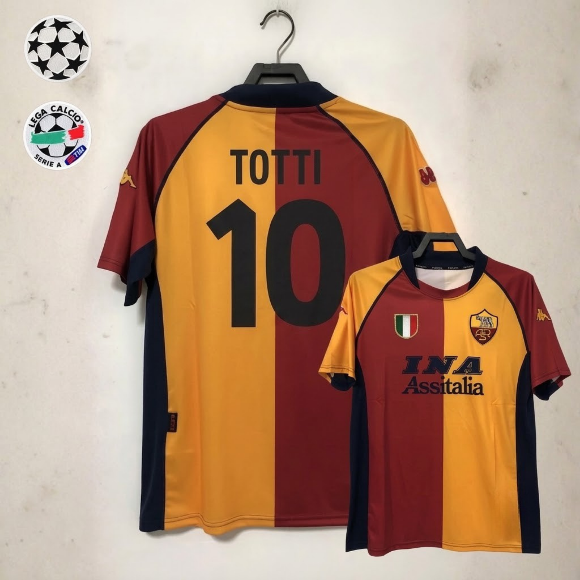AS Roma 2000/01 Retro Home No.10 Totti Jersey – Serie A Champion Classic Short Sleeve Football Shirt S–2XL