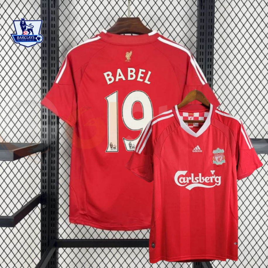 Liverpool 2008 2009 Retro Home Jersey Ryan Babel 19 Short Sleeve Football Shirt