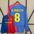FC Barcelona 2008-09 Retro UCL Final Home Long Sleeve Jersey | #8 Andrés Iniesta