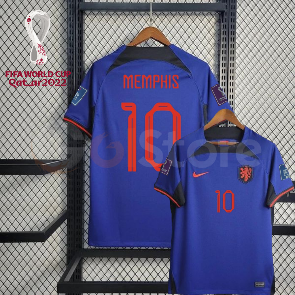 Netherlands 2022 Away Jersey Memphis #10