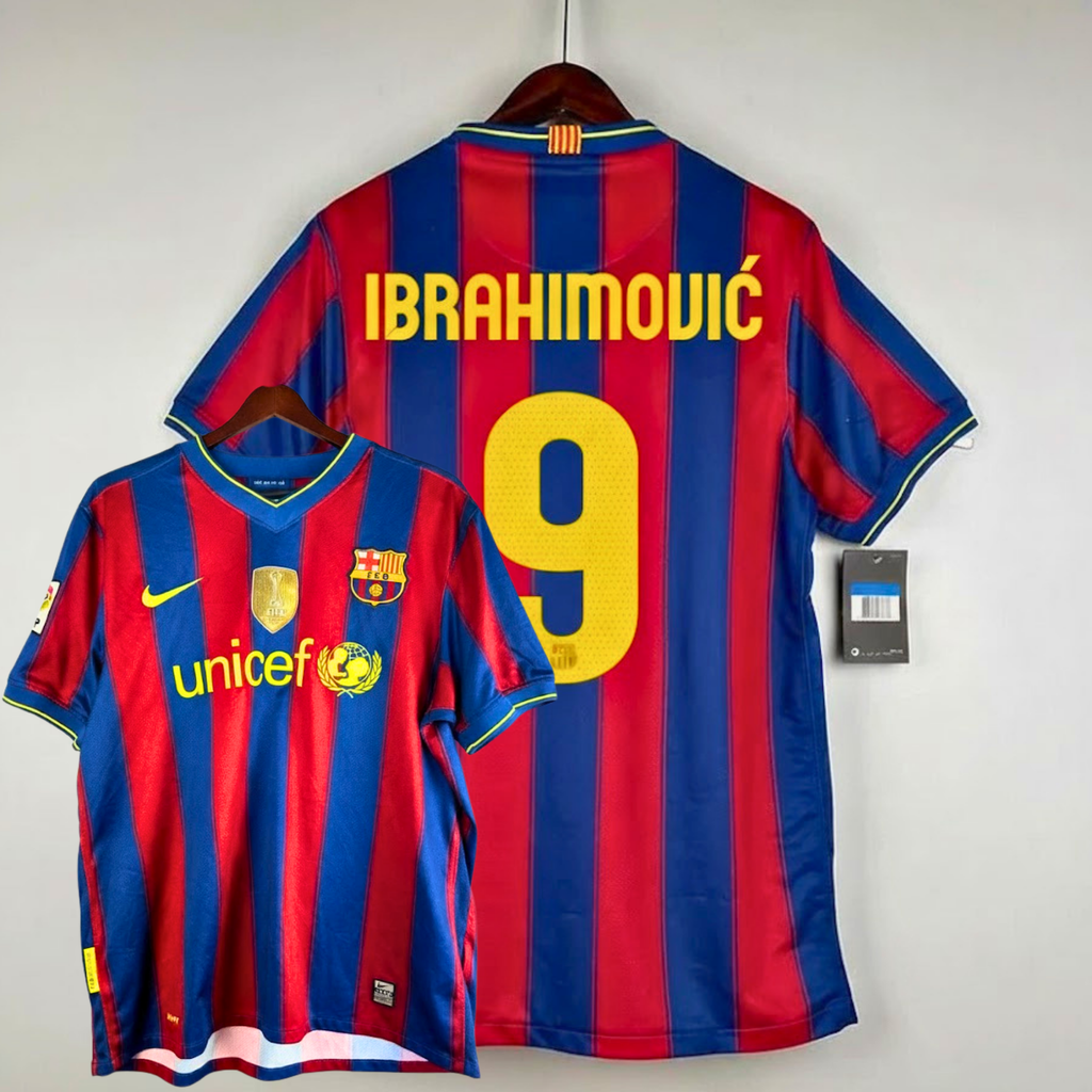 FC Barcelona 2009-10 Retro Home Jersey | #9 Zlatan Ibrahimović | La Liga & UCL