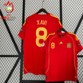 Spain 2008 Euro Championship Retro Home Short Sleeve Jersey #8 Xavi Euro Patch Personalized Rare