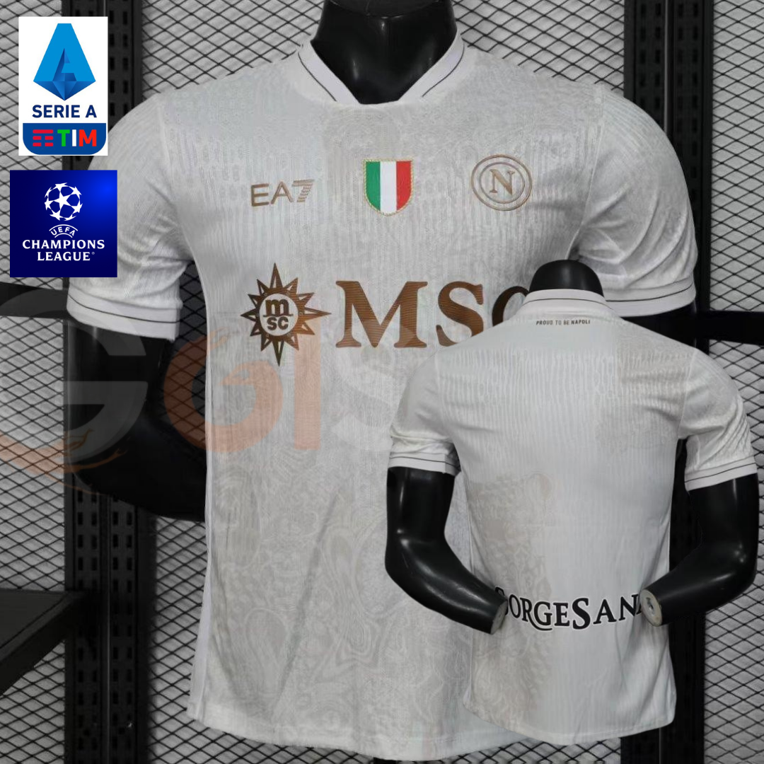 2025-2026 SSC Napoli Player Version Away Short Sleeve Jersey Personalized UCL Serie A Patch