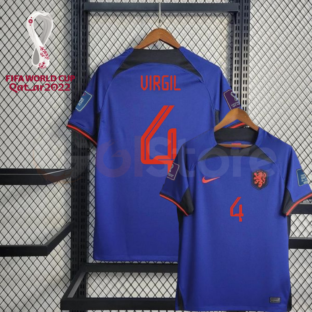 Netherlands 2022 Away Jersey Virgil #4