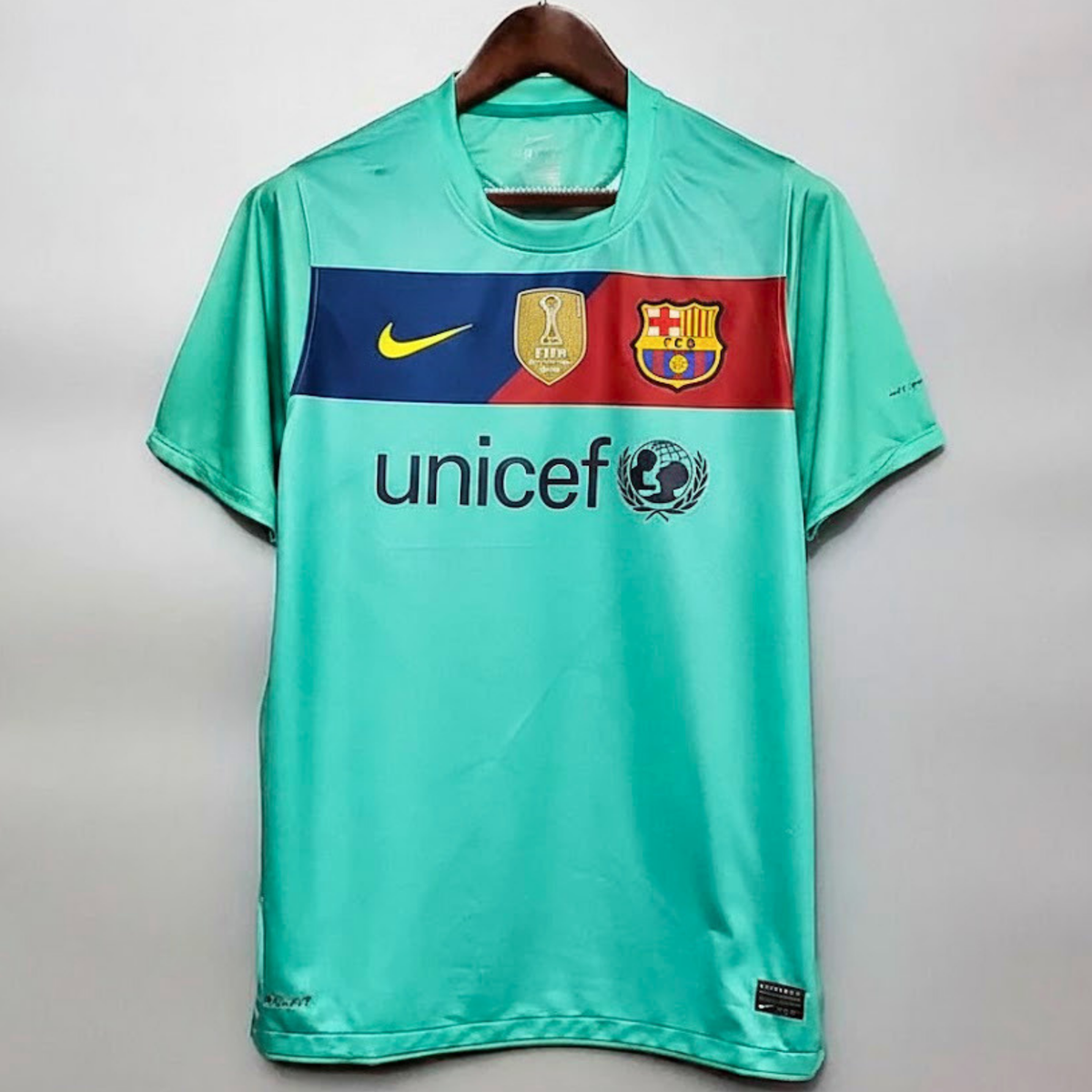 FC Barcelona 2009-10 Retro Green Away Jersey | #10 Lionel Messi | La Liga & UCL