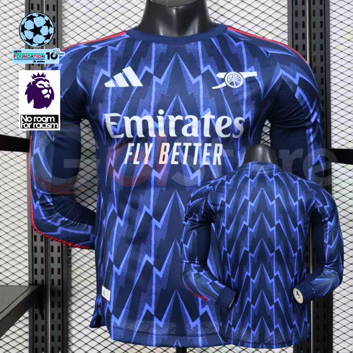 Arsenal FC 2025-26 Away Long Sleeve Jersey | Custom Name & Number | UCL / Premier League Patch