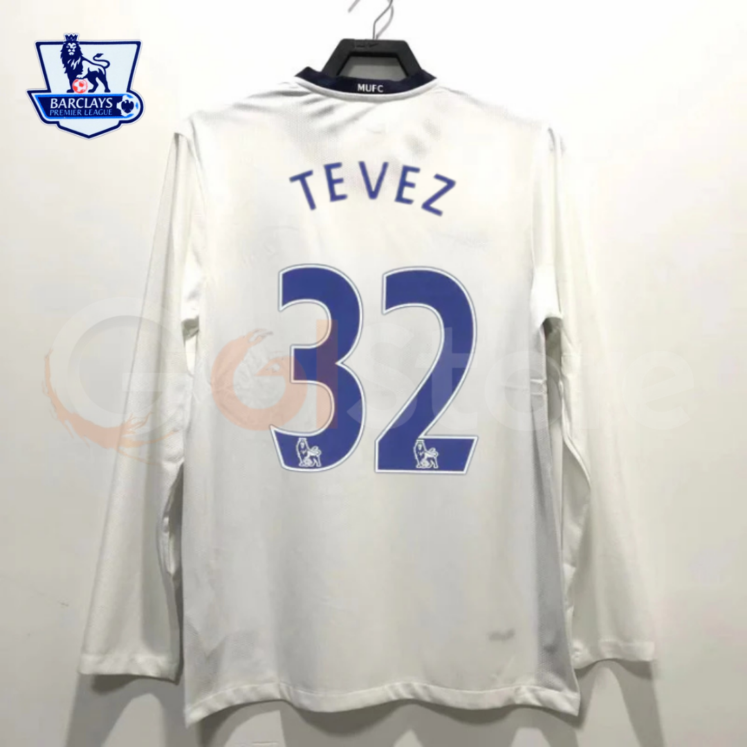 Manchester United 2008-2009 Retro Away Long Sleeve Jersey #32 Tevez Personalized PL Rare