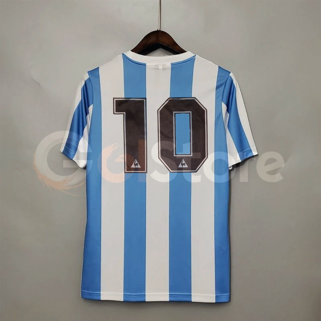 Argentina 1986 World Cup Home Retro Short Sleeve Jersey #10 Maradona Personalized S-2XL