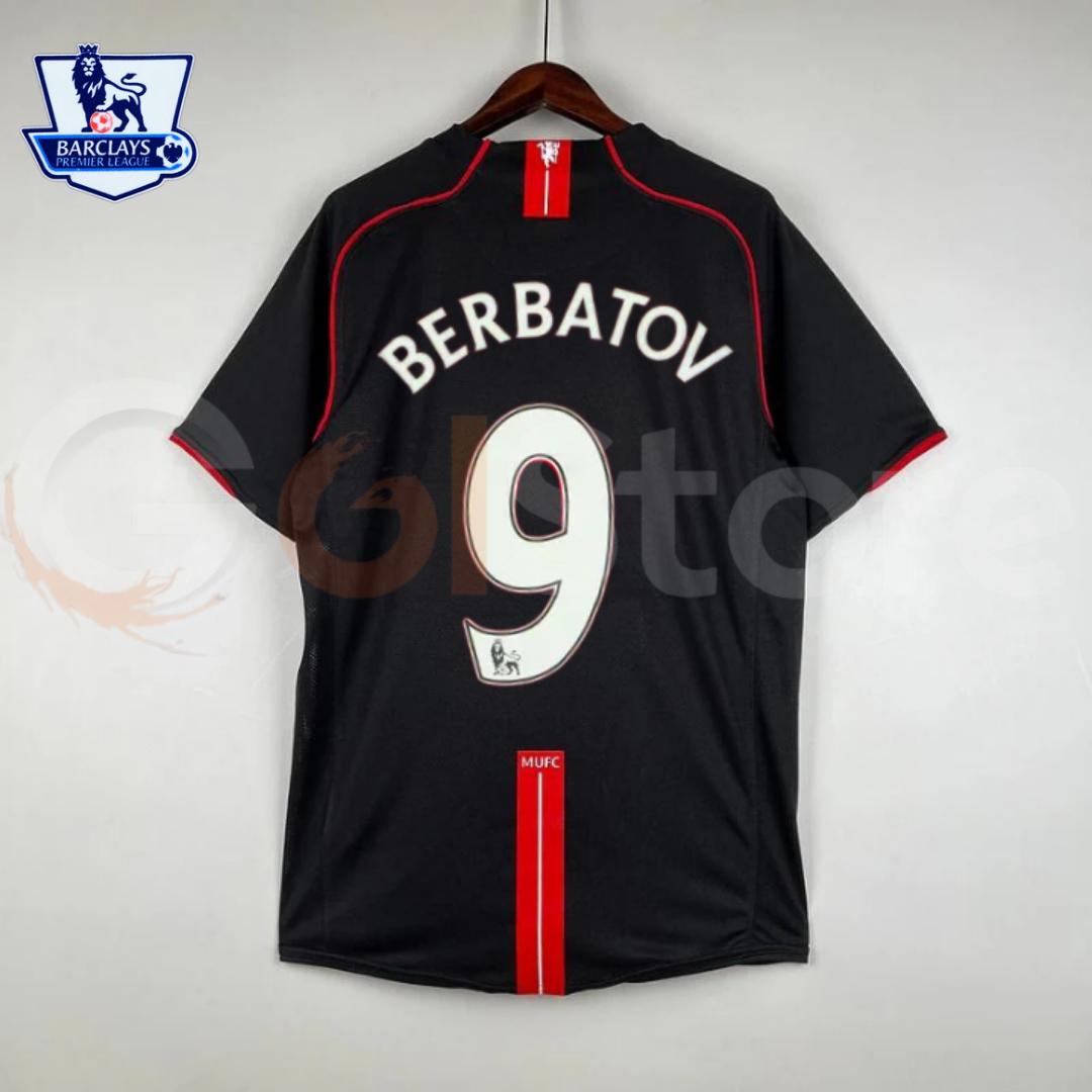 Manchester United 2007-2008 Retro Away Short Sleeve Jersey #9 Berbatov Personalized PL UCL Rare
