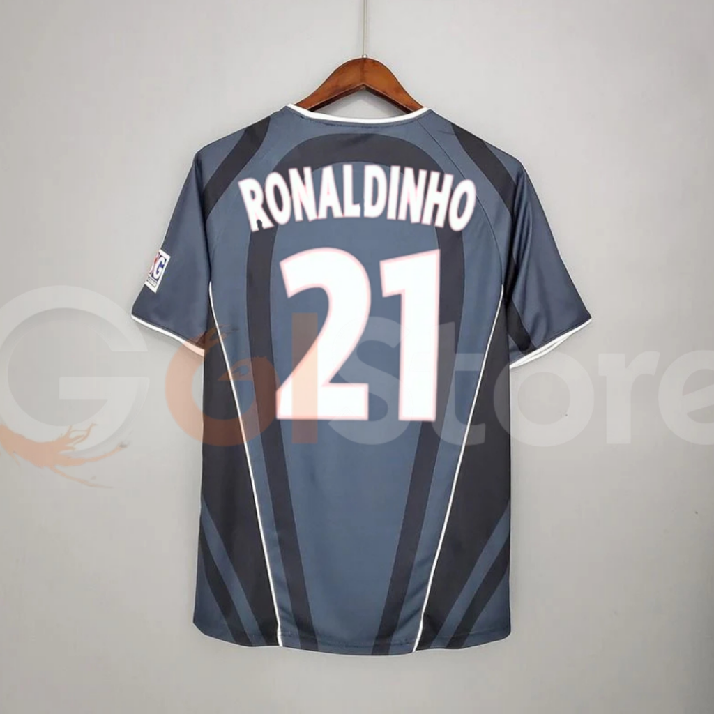 PSG 2001-2002 Retro Third Away Short Sleeve Jersey #21 Ronaldinho Personalized Rare