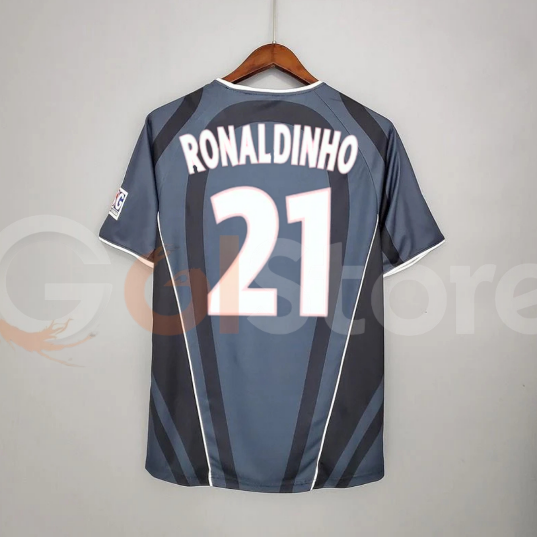 PSG 2001-2002 Retro Third Away Short Sleeve Jersey #21 Ronaldinho Personalized Rare