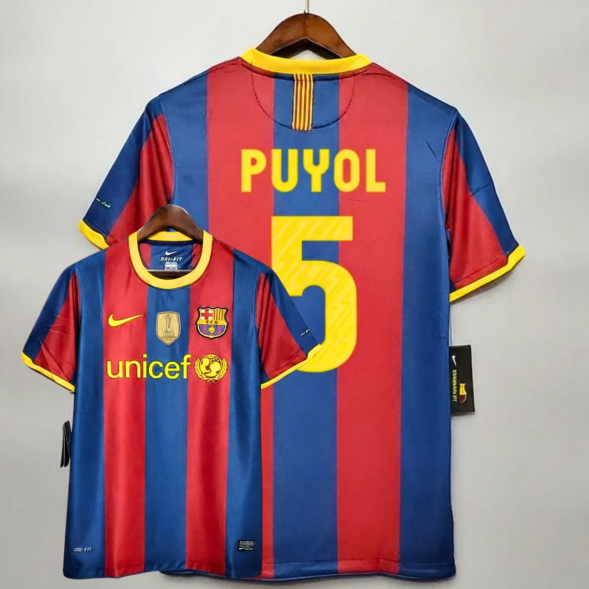 FC Barcelona 2010-11 Retro Home Jersey | #5 Carles Puyol | La Liga & UCL