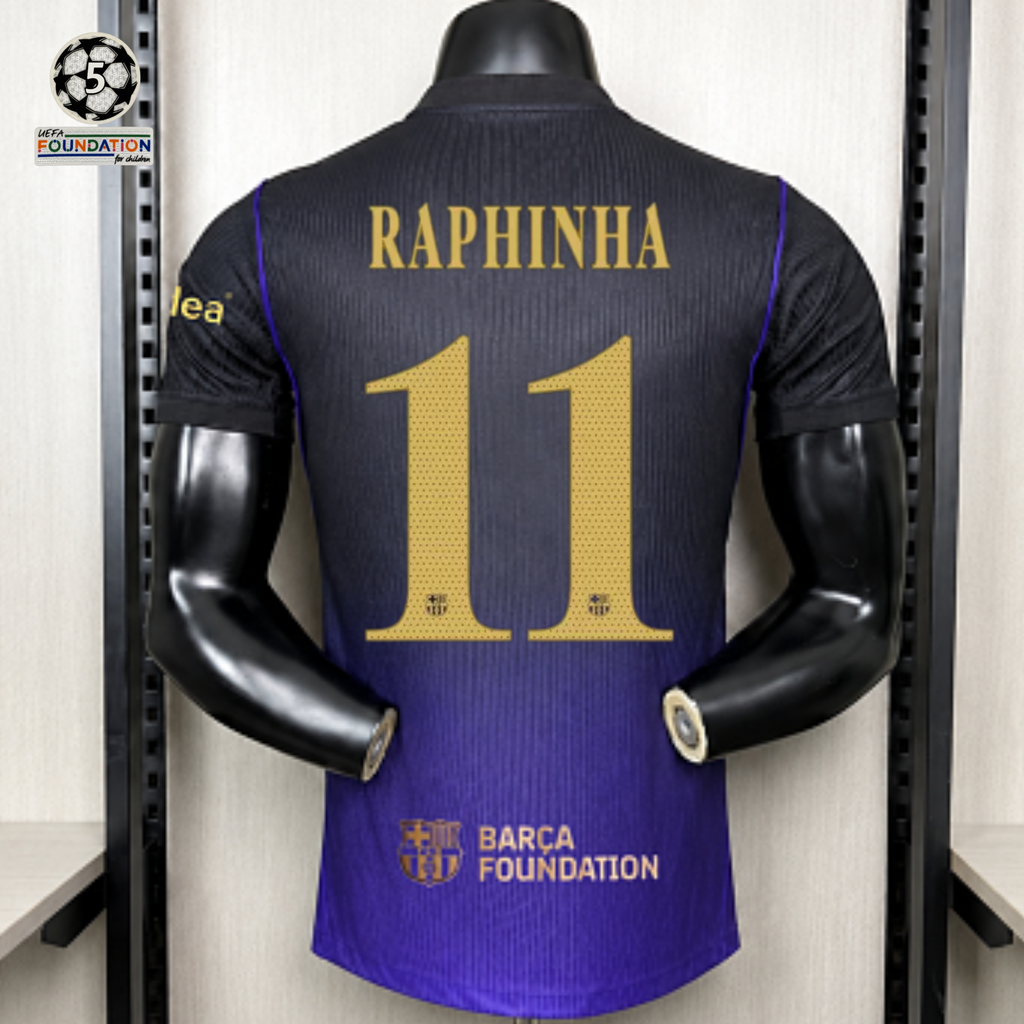FC Barcelona 2026-27 Away Player Version Jersey | Raphinha #11 or Custom Name & Number | UCL Patch | S–3XL