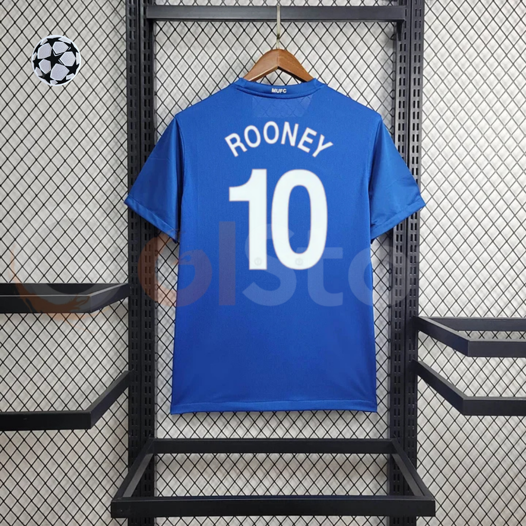 Manchester United 2008-2009 Retro Third Kit Short Sleeve Jersey #10 Rooney Personalized UCL Rare